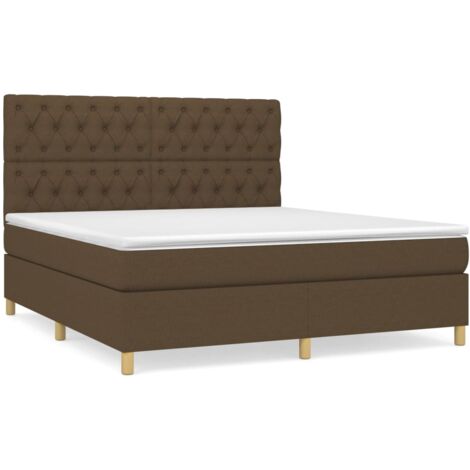 Sommier à lattes de lit avec matelas Marron foncé 160x200