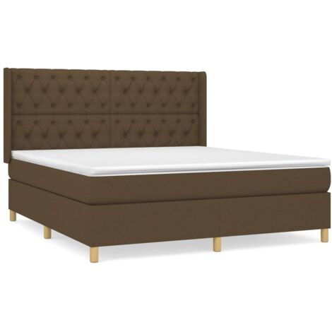 Sommier à lattes de lit avec matelas Marron foncé 160x200