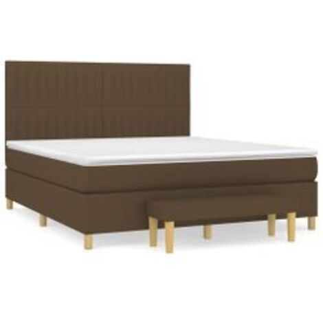 Sommier à lattes de lit avec matelas Marron foncé 160x200