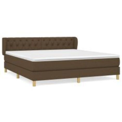 Sommier à lattes de lit avec matelas Marron foncé 160x200