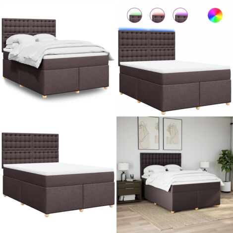 Sommier à lattes de lit avec matelas Marron foncé 160x200 cm - Sommier à lattes - Matelas à ressorts ensachés