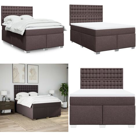 Sommier à lattes de lit avec matelas Marron foncé 160x200 cm - Sommier - Matelas à ressorts ensachés