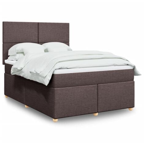 Sommier à lattes de lit avec matelas Marron foncé 160x200 cm vidaXL