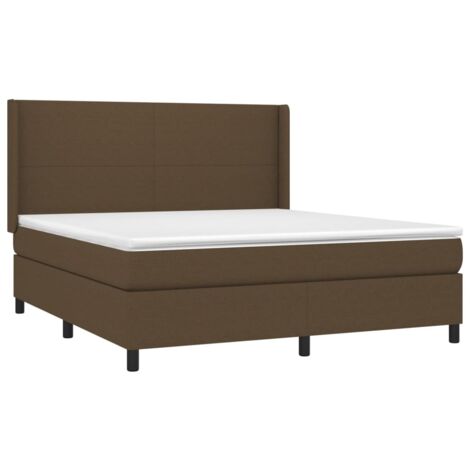 Sommier à lattes de lit avec matelas Marron foncé 160x200 cm vidaXL