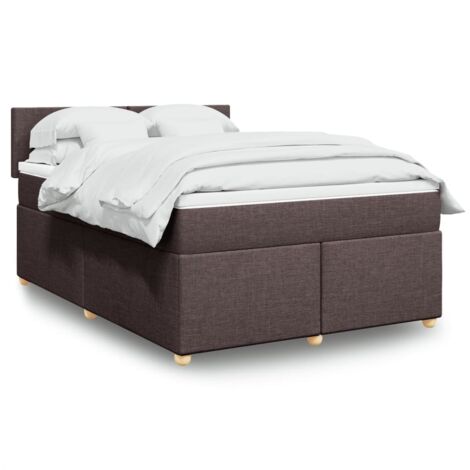 Sommier à lattes de lit avec matelas Marron foncé 160x200 cm vidaXL