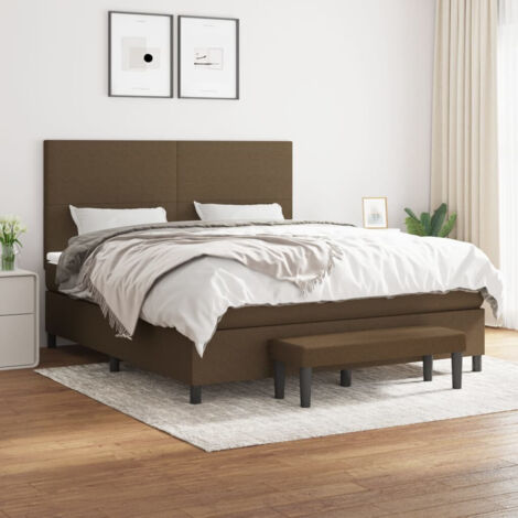 Sommier à lattes de lit avec matelas Marron foncé 160x200 cm vidaXL
