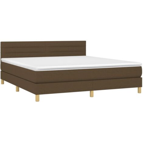 Sommier à lattes de lit avec matelas Marron foncé 160x200 cm vidaXL