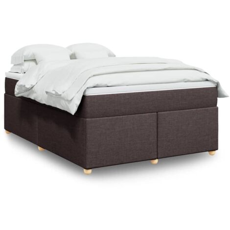 Sommier à lattes de lit avec matelas Marron foncé 160x200 cm vidaXL
