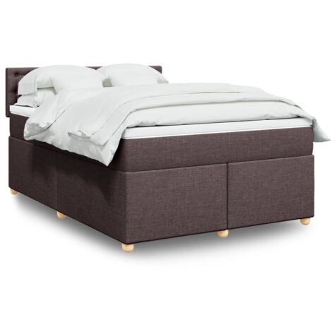 Sommier à lattes de lit avec matelas Marron foncé 160x200 cm vidaXL