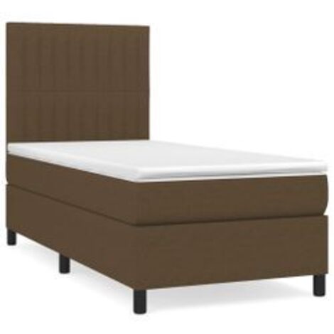 Sommier à lattes de lit avec matelas Marron foncé 80x200