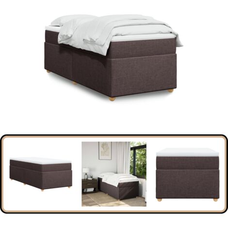 Sommier à lattes de lit avec matelas Marron foncé 80x200 cm - Lit Double - Lit Plateforme - Matelas À Ressorts Ensachés - Literie - Chambre À Coucher