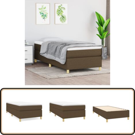 Sommier à lattes de lit avec matelas Marron foncé 90x190 cm - Lit Double - Lit Plateforme - Matelas À Ressorts Ensachés - Literie - Chambre À Coucher