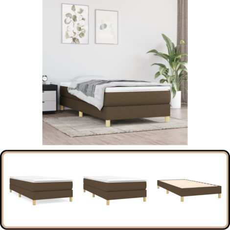 Sommier à lattes de lit avec matelas Marron foncé 90x200 cm - Lit Double - Lit Plateforme - Matelas À Ressorts Ensachés - Literie - Chambre À Coucher