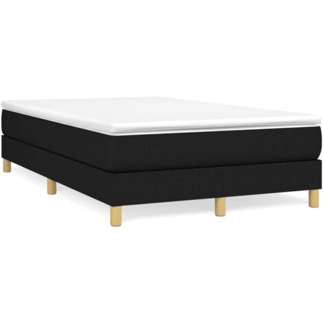 Sommier à lattes de lit avec matelas noir 120x190 tissu