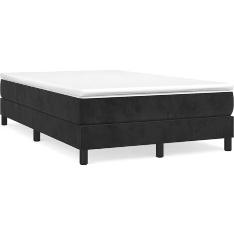 Sommier à lattes de lit avec matelas noir 120x190 velours