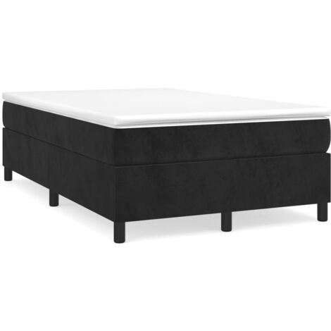 Sommier à lattes de lit avec matelas noir 120x190 velours