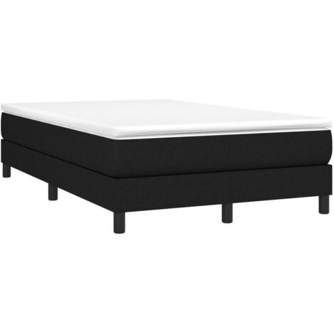 Sommier à lattes de lit avec matelas Noir 120x200 cm Tissu vidaXL