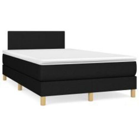 Sommier à lattes de lit avec matelas Noir 120x200 Tissu