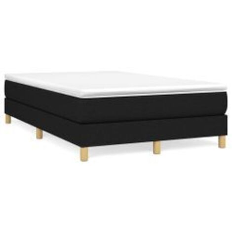 Sommier à lattes de lit avec matelas Noir 120x200 Tissu