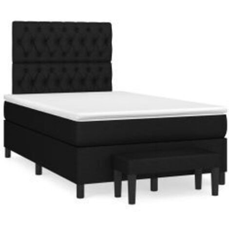 Sommier à lattes de lit avec matelas Noir 120x200 Tissu