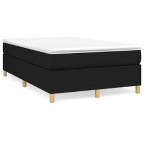 Sommier à lattes de lit avec matelas Noir 120x200 Tissu
