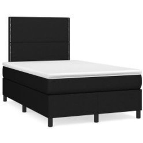 Sommier à lattes de lit avec matelas Noir 120x200 Tissu