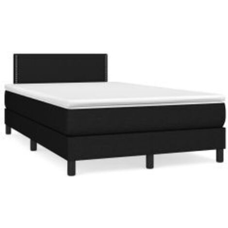 Sommier à lattes de lit avec matelas Noir 120x200 Tissu