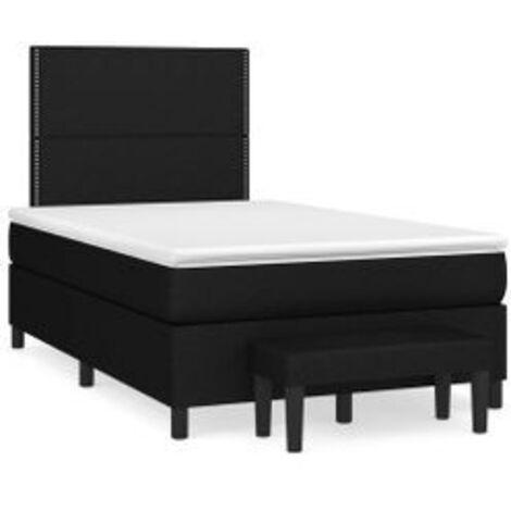 Sommier à lattes de lit avec matelas Noir 120x200 Tissu