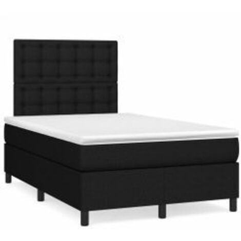 Sommier à lattes de lit avec matelas Noir 120x200 Tissu
