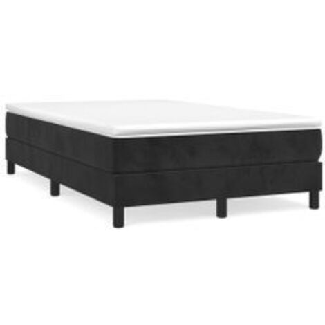 Sommier à lattes de lit avec matelas Noir 120x200 Velours