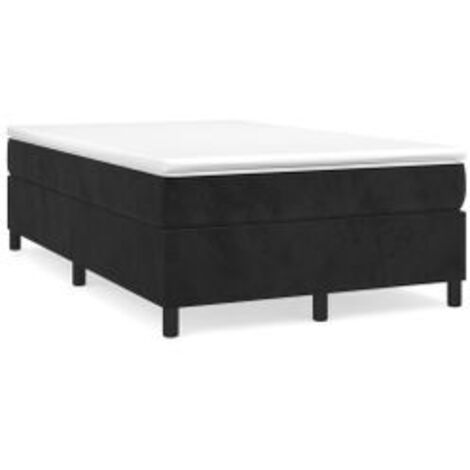 Sommier à lattes de lit avec matelas Noir 120x200 Velours