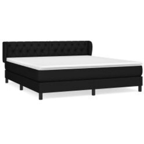 Sommier à lattes de lit avec matelas Noir 160x200 Tissu