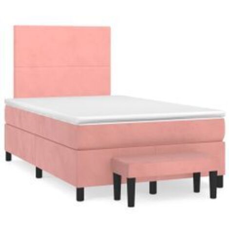 Sommier à lattes de lit avec matelas Rose 120x200 Velours