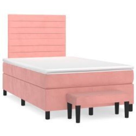 Sommier à lattes de lit avec matelas Rose 120x200 Velours
