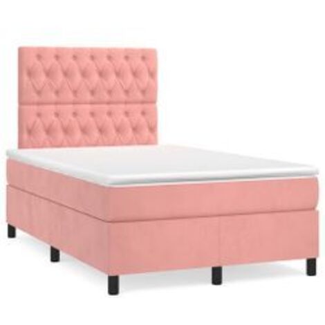 Sommier à lattes de lit avec matelas Rose 120x200 Velours