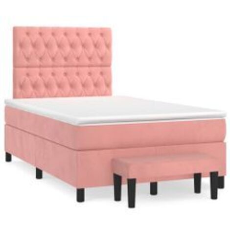 Sommier à lattes de lit avec matelas Rose 120x200 Velours