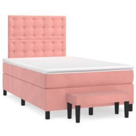 Sommier à lattes de lit avec matelas Rose 120x200 Velours