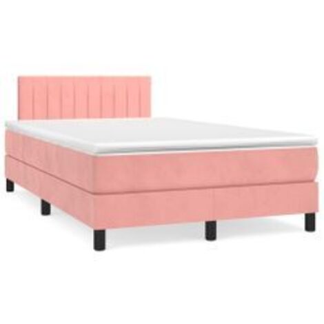 Sommier à lattes de lit avec matelas Rose 120x200 Velours