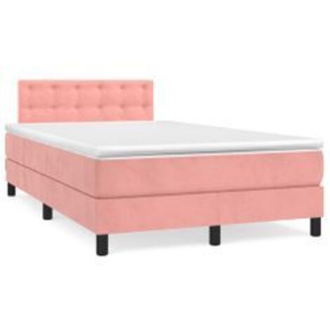 Sommier à lattes de lit avec matelas Rose 120x200 Velours