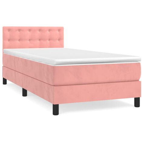 Sommier à lattes de lit avec matelas Rose 90x190 Velours