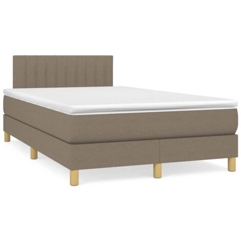 Sommier à lattes de lit avec matelas taupe 120x190 tissu