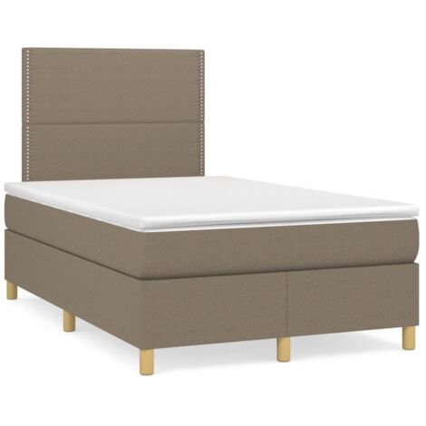 Sommier à lattes de lit avec matelas taupe 120x190 tissu