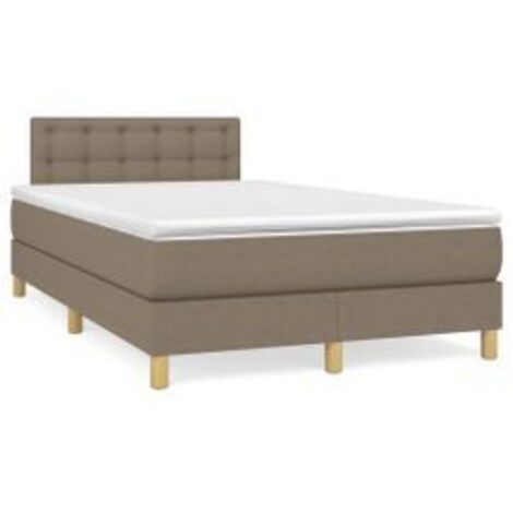 Sommier à lattes de lit avec matelas Taupe 120x200 Tissu