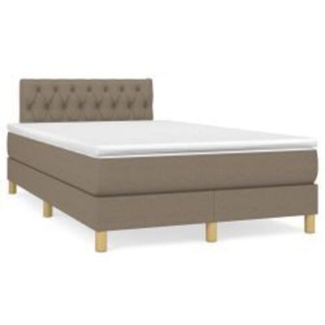 Sommier à lattes de lit avec matelas Taupe 120x200 Tissu