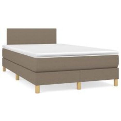 Sommier à lattes de lit avec matelas Taupe 120x200 Tissu