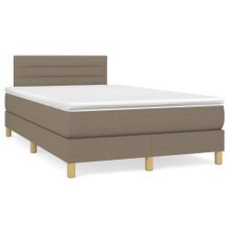 Sommier à lattes de lit avec matelas Taupe 120x200 Tissu