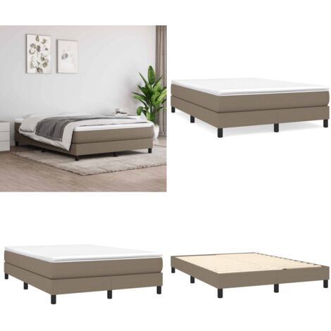 Sommier à lattes de lit avec matelas Taupe 140x190 cm Tissu - lit à sommier tapissier - lit à sommier tapissier - Home & Living