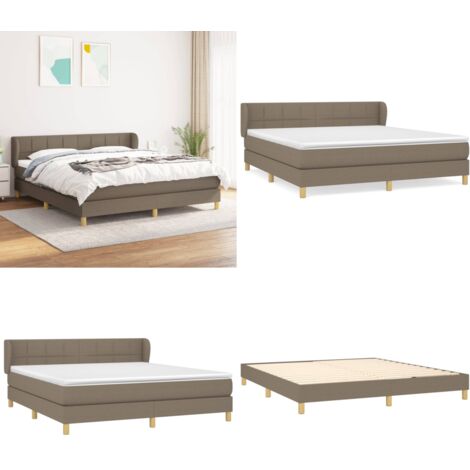 Sommier à lattes de lit avec matelas Taupe 160x200 cm Tissu - Sommier - Matelas à ressorts ensachés