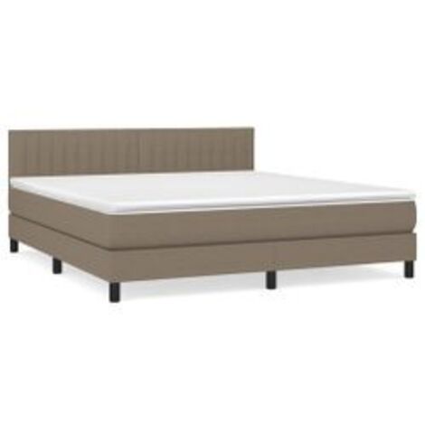 Sommier à lattes de lit avec matelas Taupe 160x200 Tissu