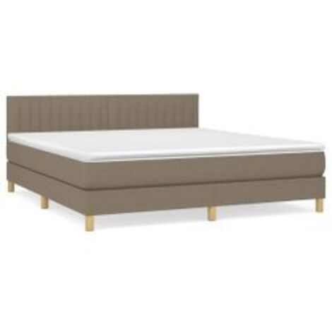 Sommier à lattes de lit avec matelas Taupe 160x200 Tissu
